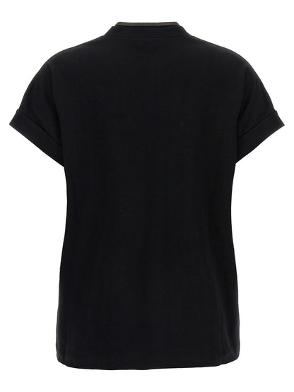 Brunello Cucinelli Schwarzes Baumwoll-T-Shirt
