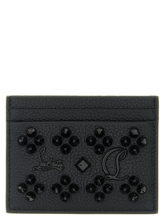 Christian Louboutin Schwarzer Kalbsleder-Kartenetui