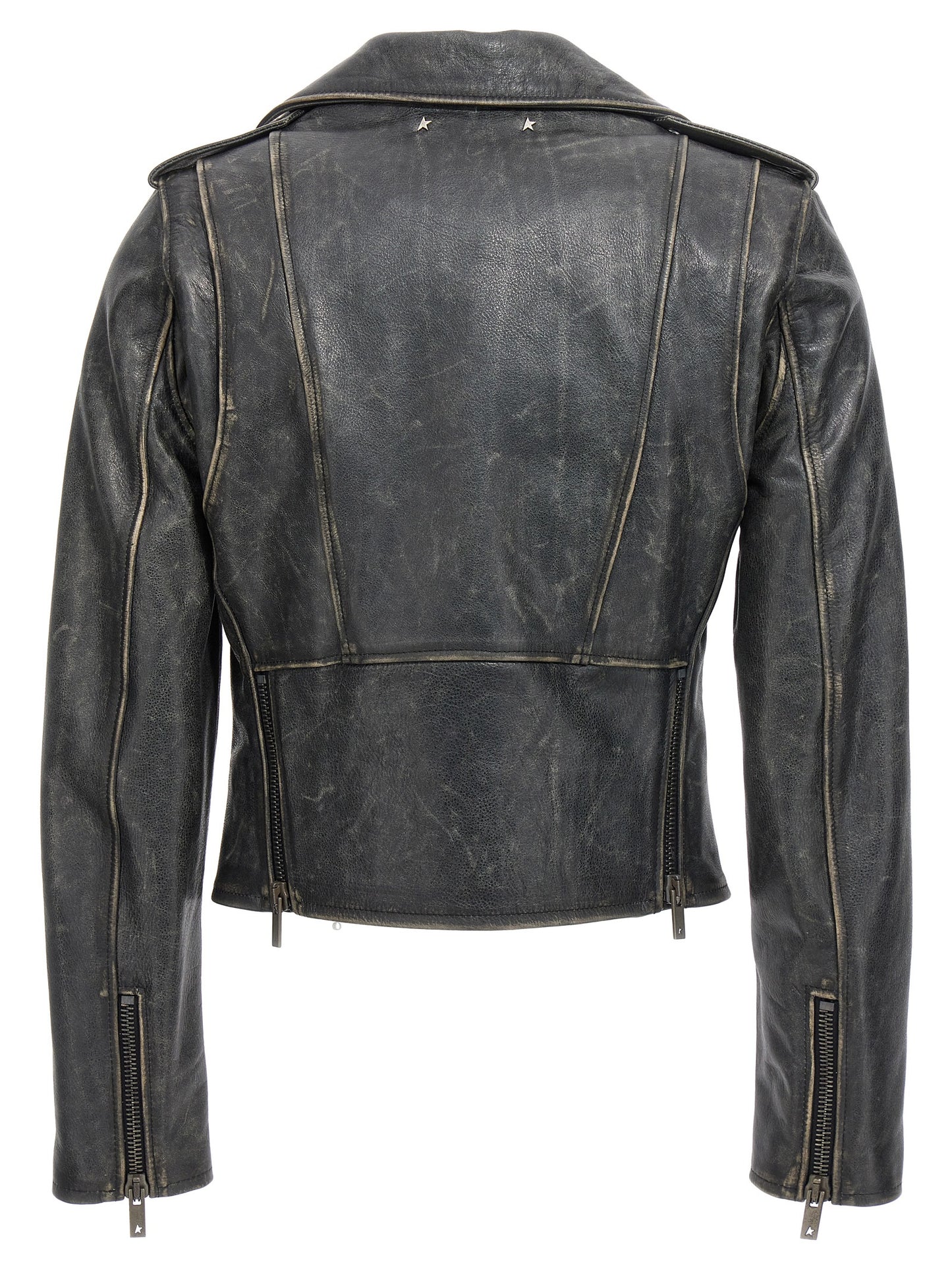 Golden Goose Schwarze Lederjacke aus Rindsleder