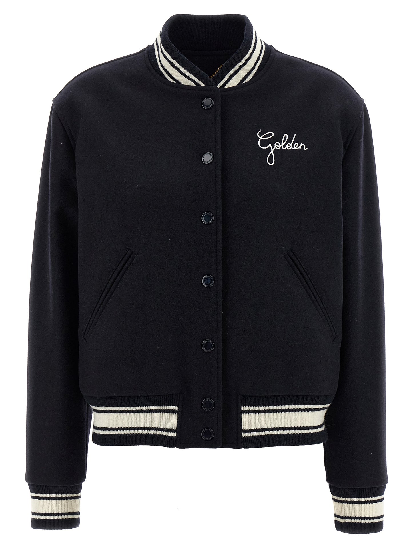 Golden Goose Blauer Bomber aus reiner Schurwolle