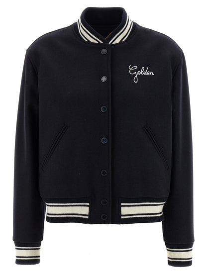 Golden Goose Blauer Bomber aus reiner Schurwolle