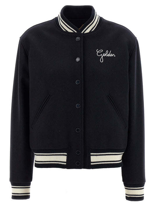 Golden Goose Blauer Bomber aus reiner Schurwolle