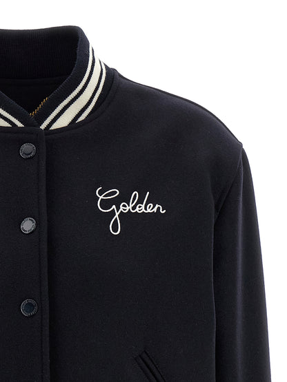 Golden Goose Blauer Bomber aus reiner Schurwolle