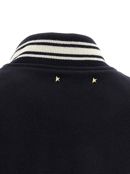 Golden Goose Blauer Bomber aus reiner Schurwolle