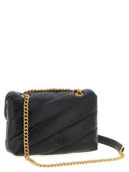 PINKO Baby Love Puff Black Lambskin Crossbody Bag