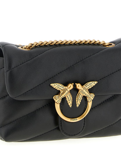 PINKO Baby Love Puff Black Lambskin Crossbody Bag