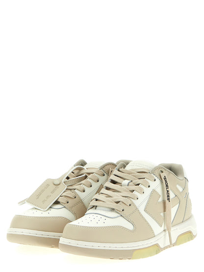 Off-White Beige Kalbsleder Low-Top-Sneaker