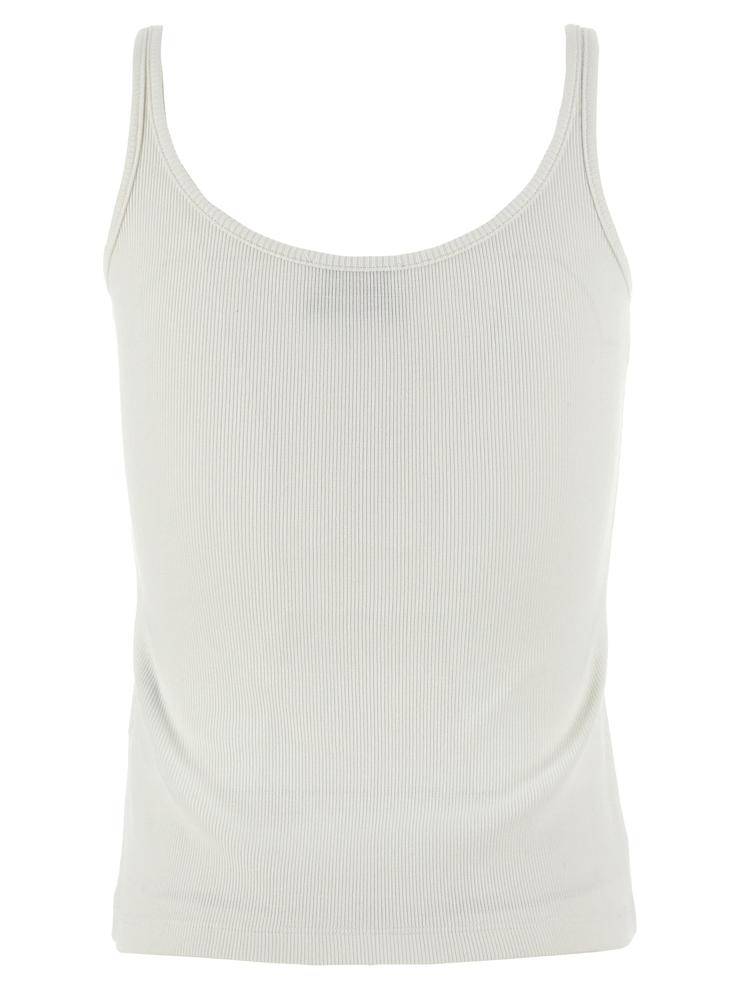 Off-White Weißes ärmelloses Baumwoll-T-Shirt