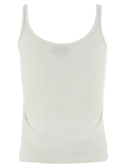 Off-White Weißes ärmelloses Baumwoll-T-Shirt