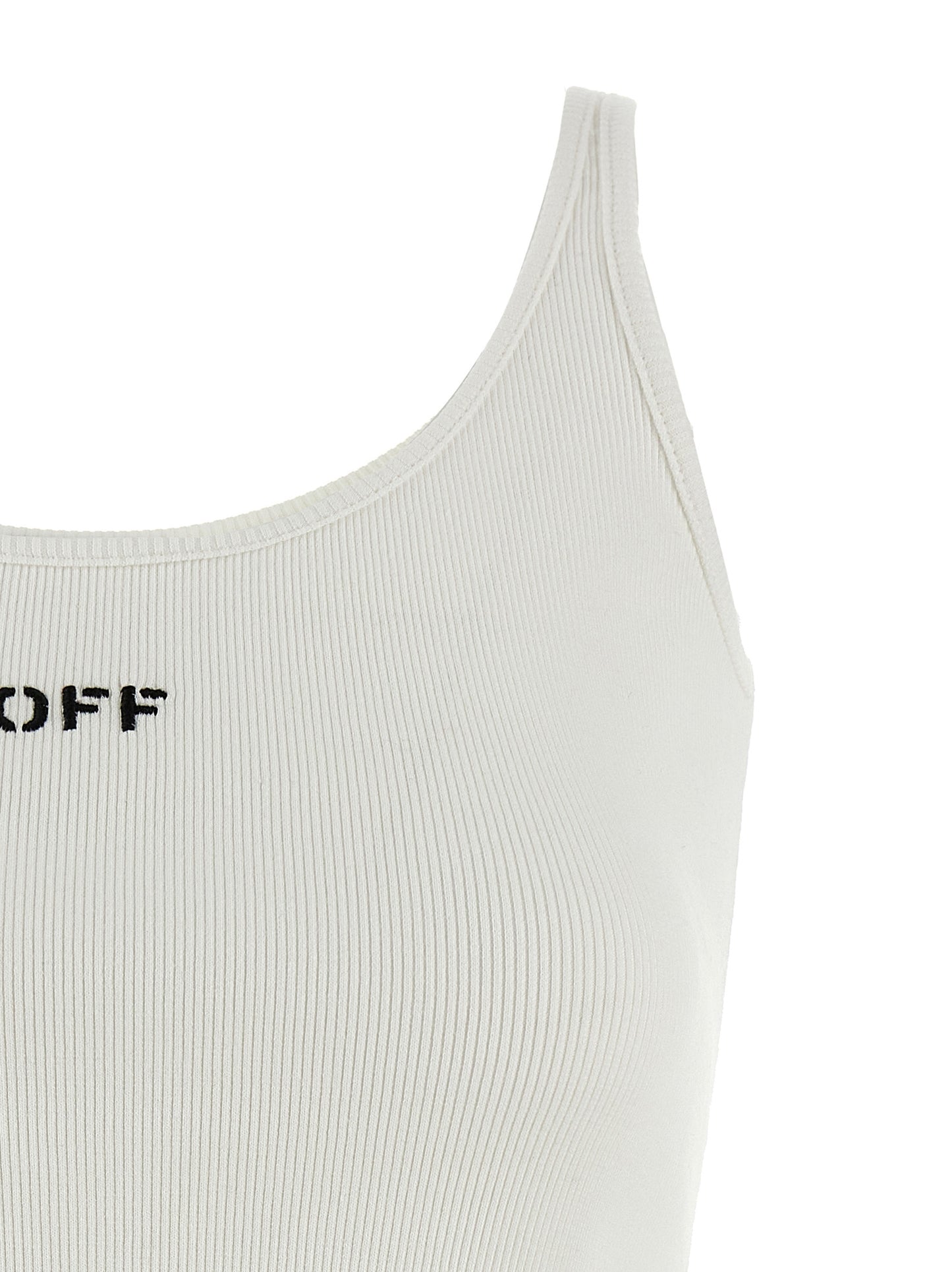 Off-White Weißes ärmelloses Baumwoll-T-Shirt