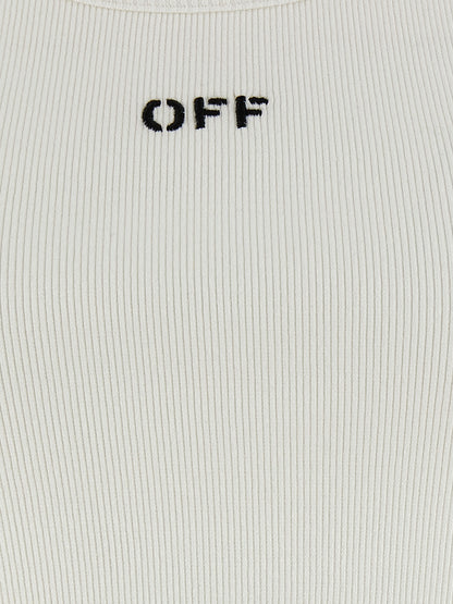 Off-White Weißes ärmelloses Baumwoll-T-Shirt