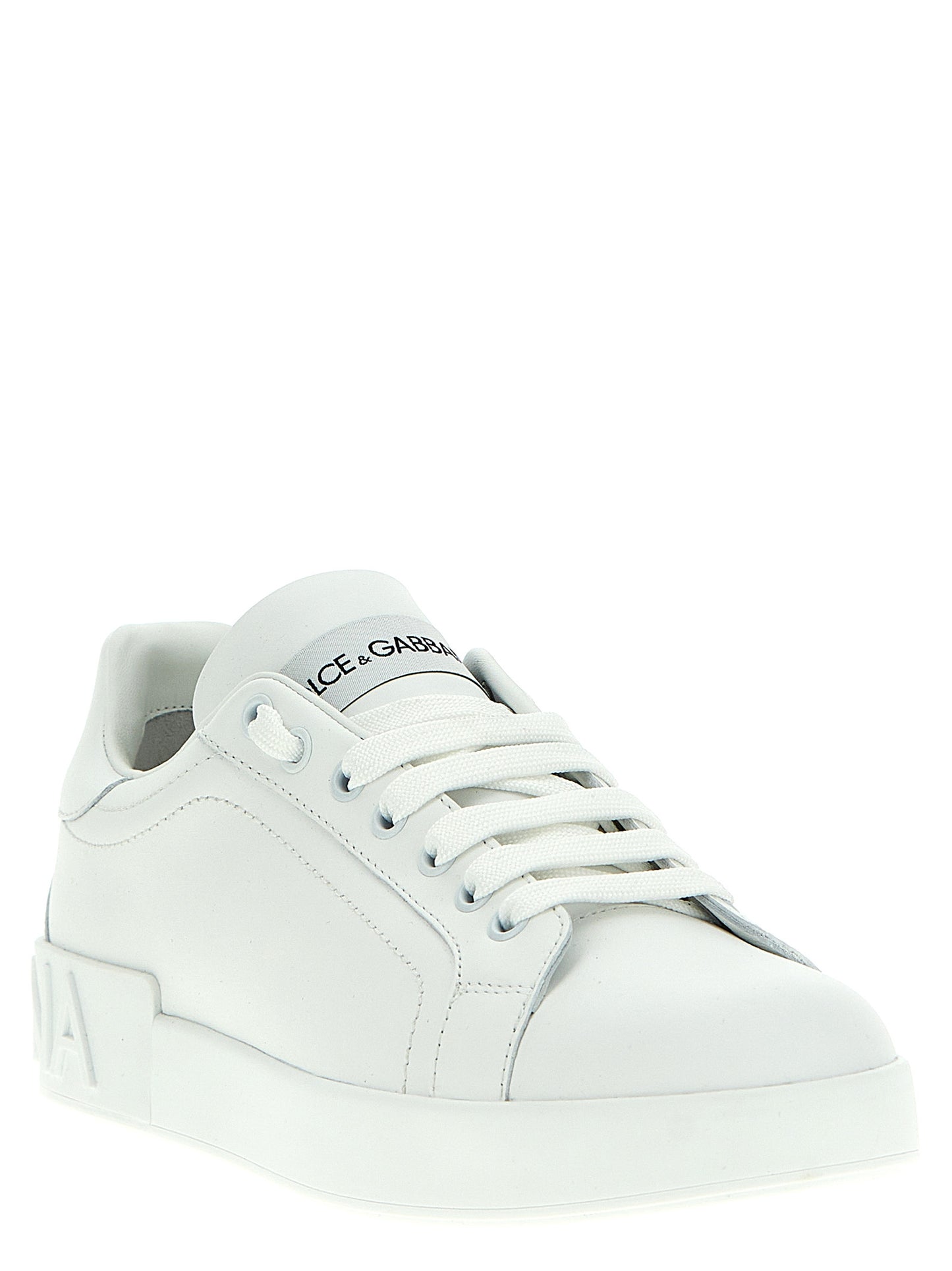 Dolce & Gabbana Weiße Kalbsleder Low-Top-Sneaker