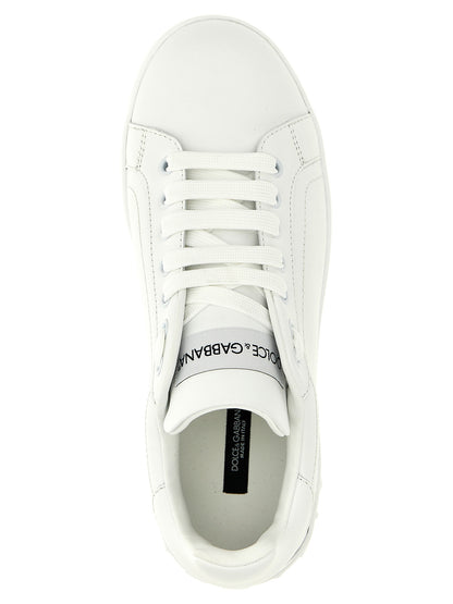 Dolce & Gabbana Weiße Kalbsleder Low-Top-Sneaker