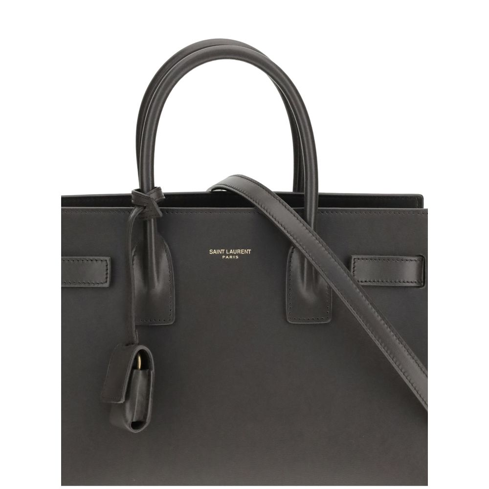 Saint Laurent Graue Kalbsleder Bos Taurus Schultertasche