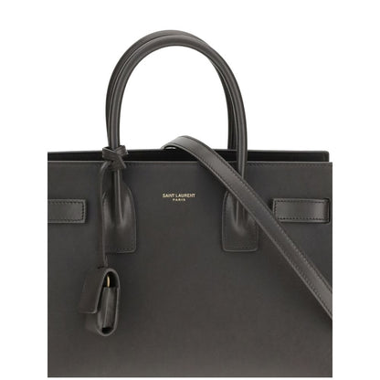 Saint Laurent Graue Kalbsleder Bos Taurus Schultertasche