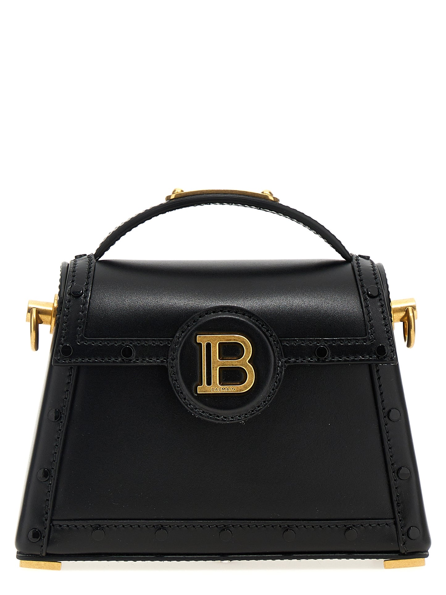 Balmain Schwarze Kalbsleder-Handtasche