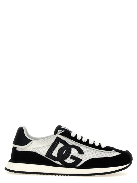 Dolce & Gabbana Zweifarbige Kalbsleder-Sneaker im Athletic-Stil
