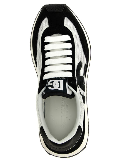 Dolce & Gabbana Zweifarbige Kalbsleder-Sneaker im Athletic-Stil