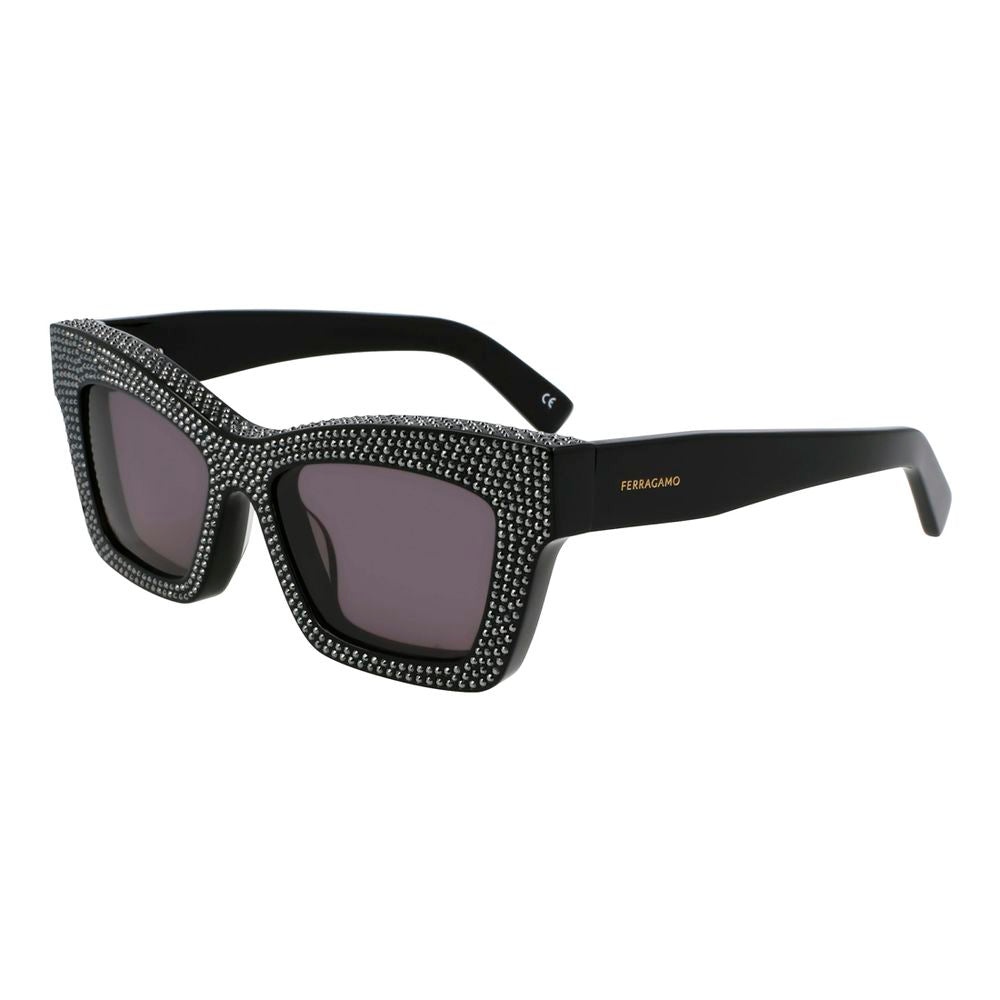 Ferragamo Schwarze Sonnenbrille aus Acetat