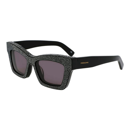 Ferragamo Schwarze Sonnenbrille aus Acetat
