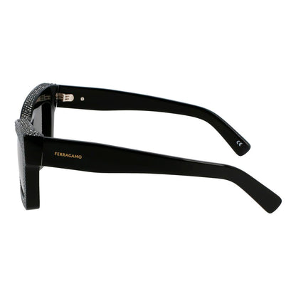 Ferragamo Schwarze Sonnenbrille aus Acetat