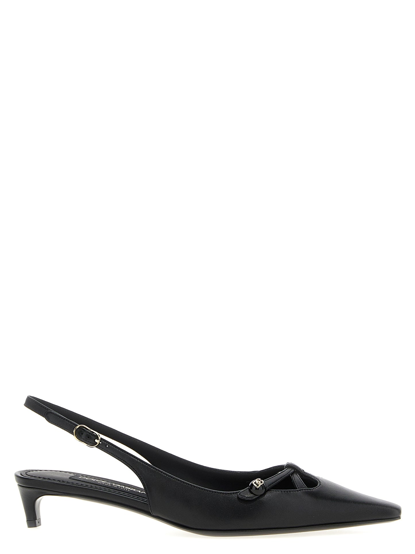 Dolce & Gabbana Schwarze Pumps aus Lammleder mit mittlerem Absatz