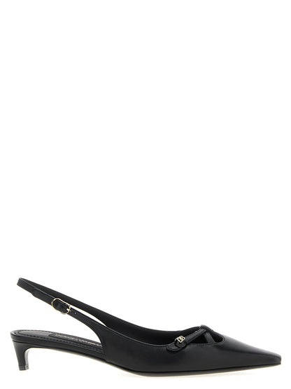 Dolce & Gabbana Schwarze Pumps aus Lammleder mit mittlerem Absatz
