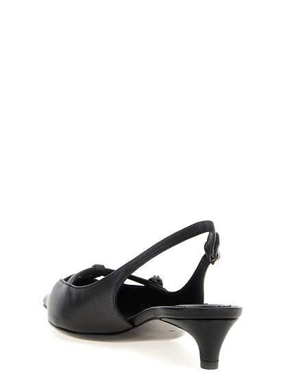 Dolce & Gabbana Schwarze Pumps aus Lammleder mit mittlerem Absatz