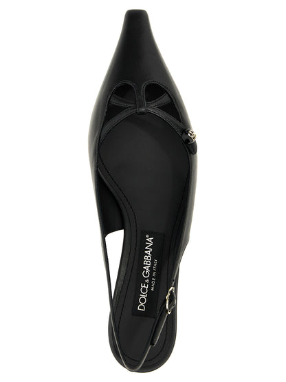 Dolce & Gabbana Schwarze Pumps aus Lammleder mit mittlerem Absatz