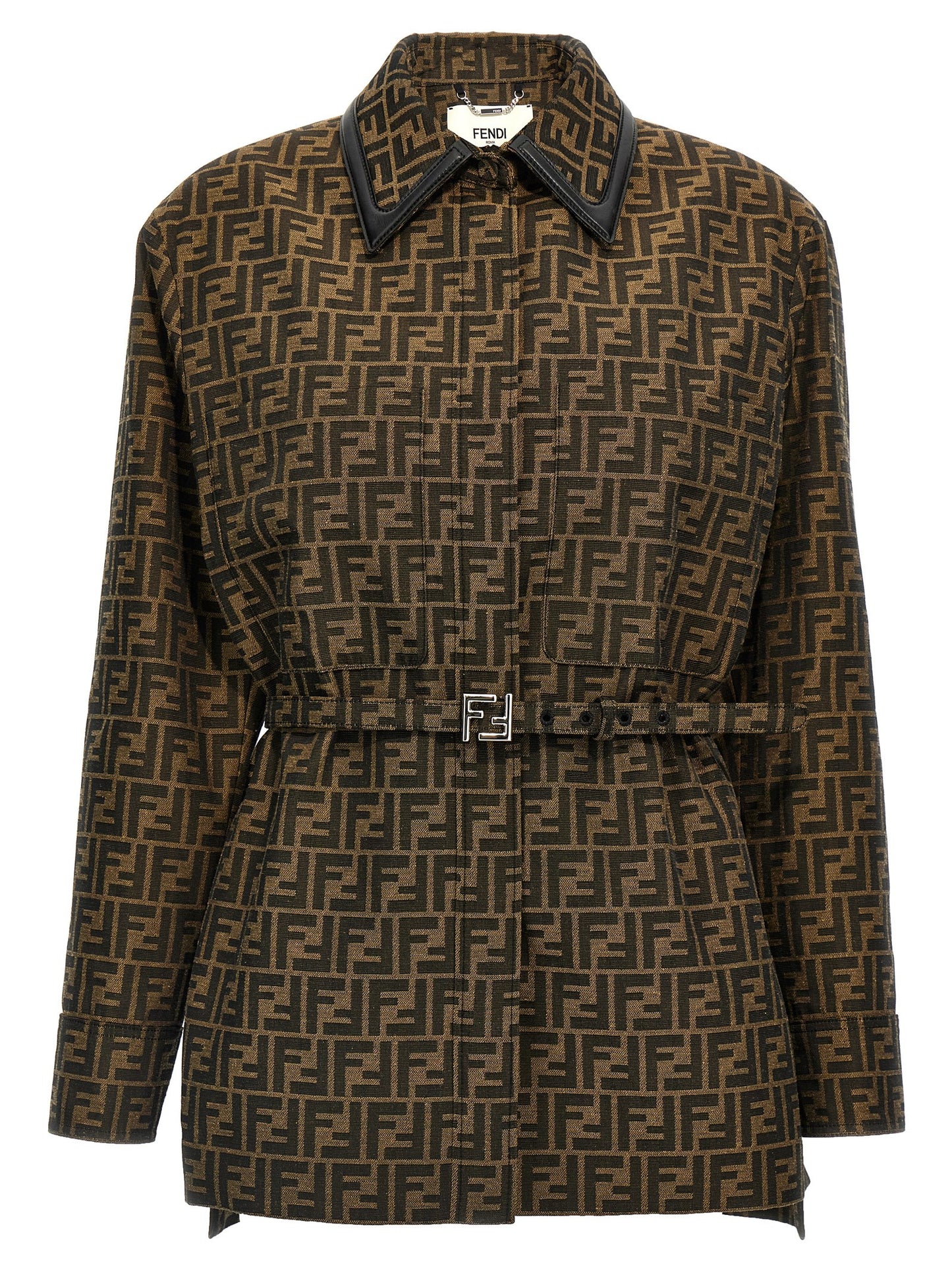 Fendi Braune Lederjacke aus Polyester