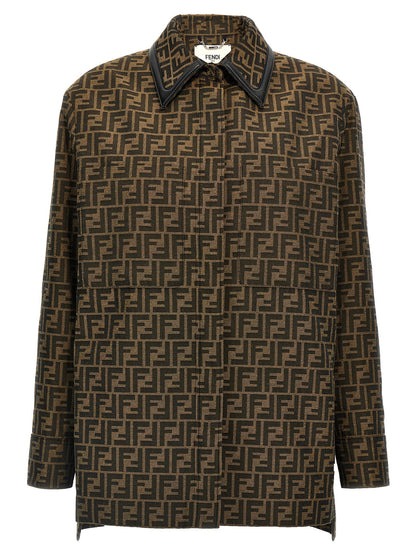 Fendi Braune Lederjacke aus Polyester