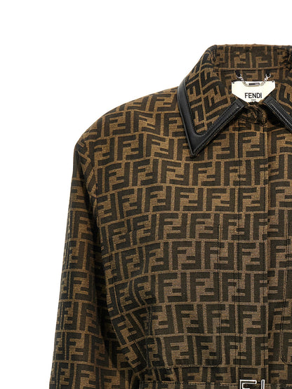 Fendi Braune Lederjacke aus Polyester