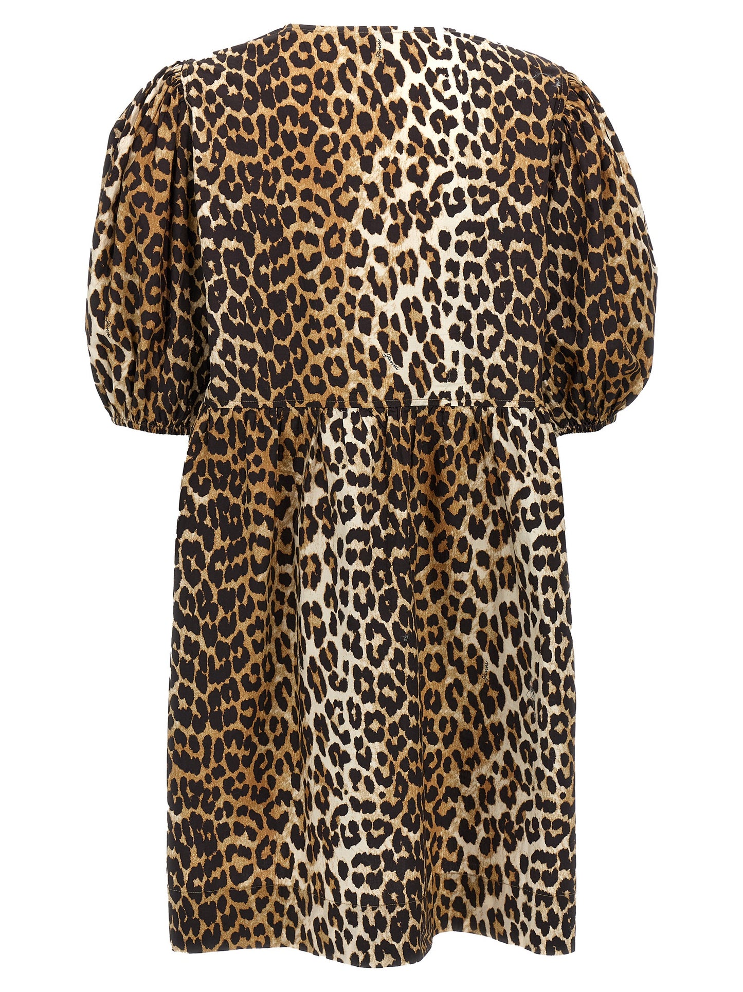 Ganni Kurzes Kleid aus mehrfarbiger Baumwolle