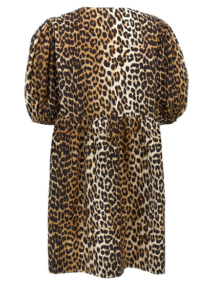 Ganni Kurzes Kleid aus mehrfarbiger Baumwolle