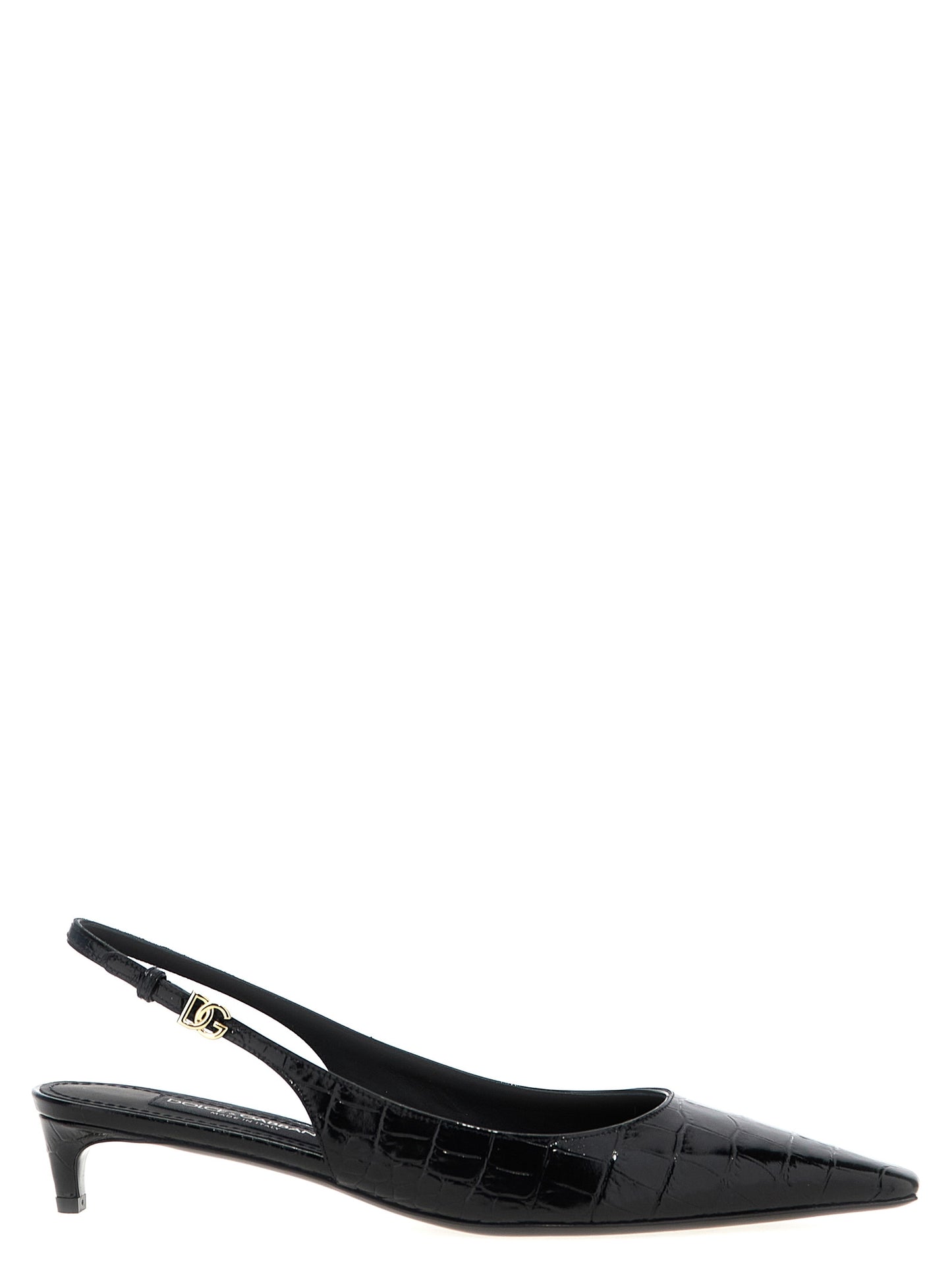 Dolce & Gabbana Schwarze Pumps aus Kalbsleder mit mittlerem Absatz