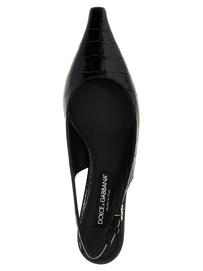 Dolce & Gabbana Schwarze Pumps aus Kalbsleder mit mittlerem Absatz