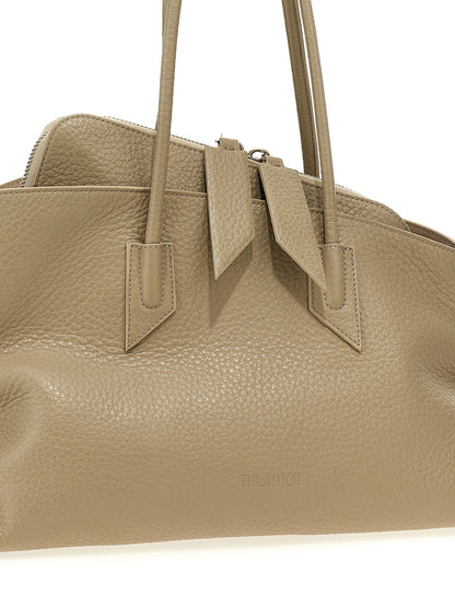 The Attico Beigefarbene Kalbshaut Schultertasche