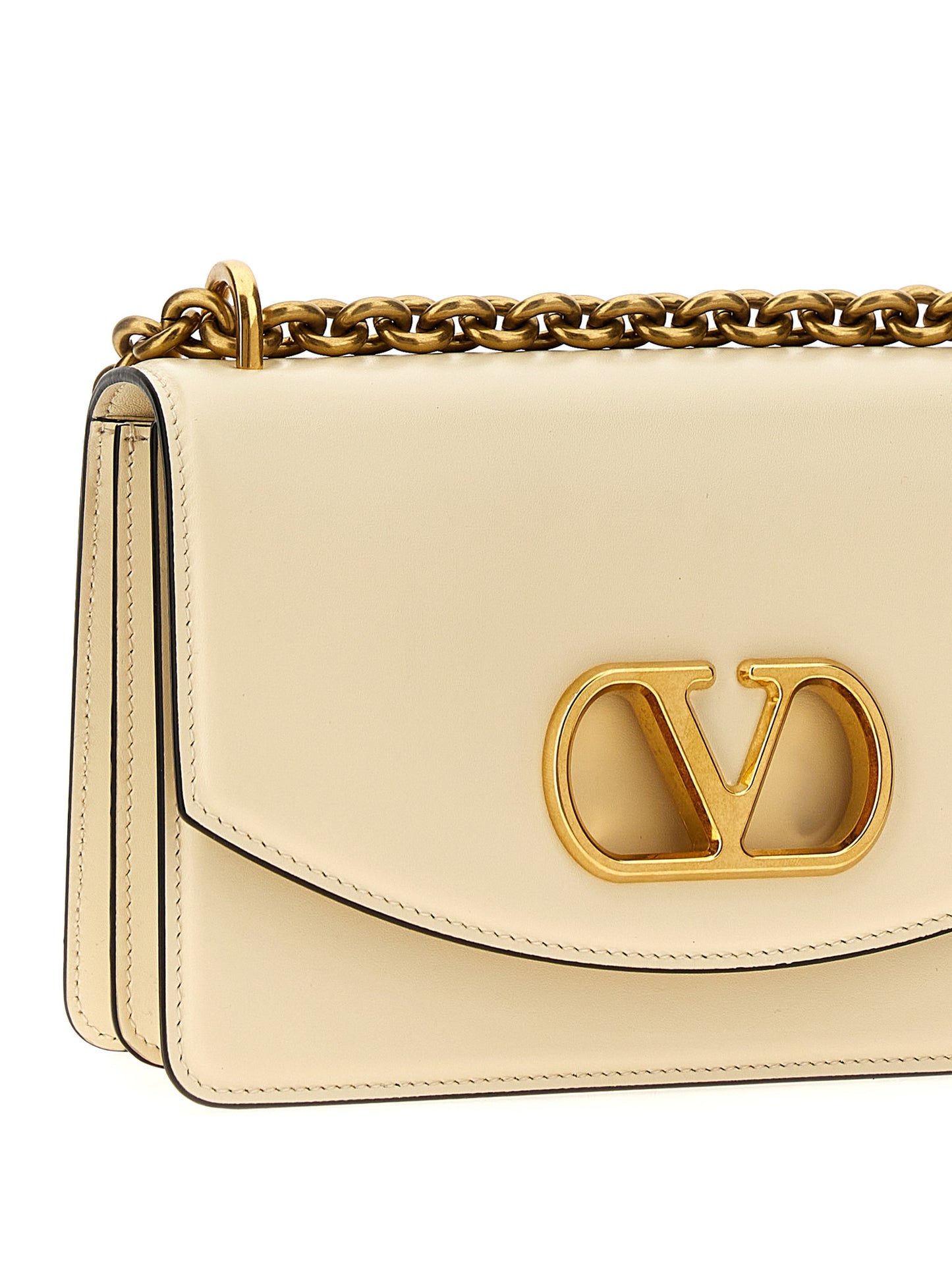 Valentino Garavani Weiße Kalbsleder-Schultertasche