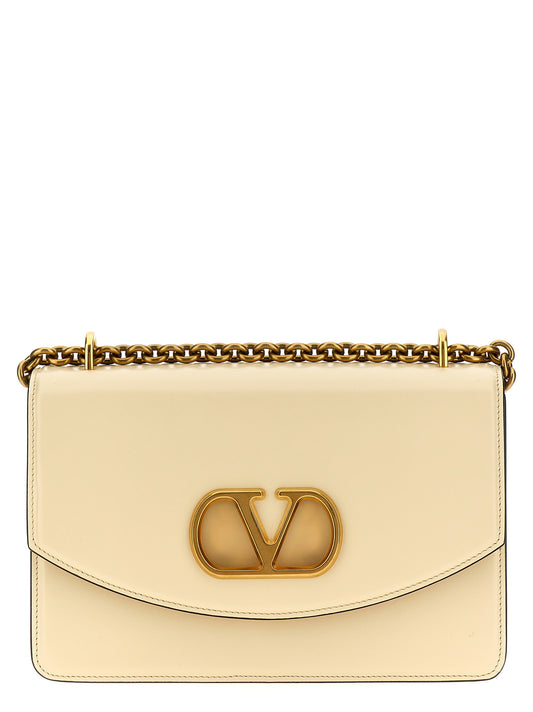 Valentino Garavani Weiße Kalbsleder-Schultertasche