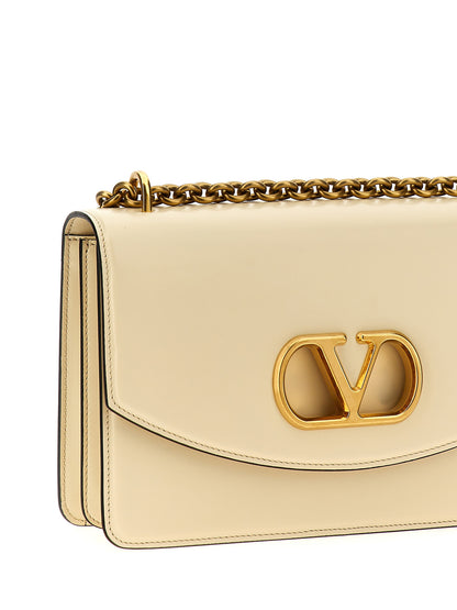 Valentino Garavani Weiße Kalbsleder-Schultertasche