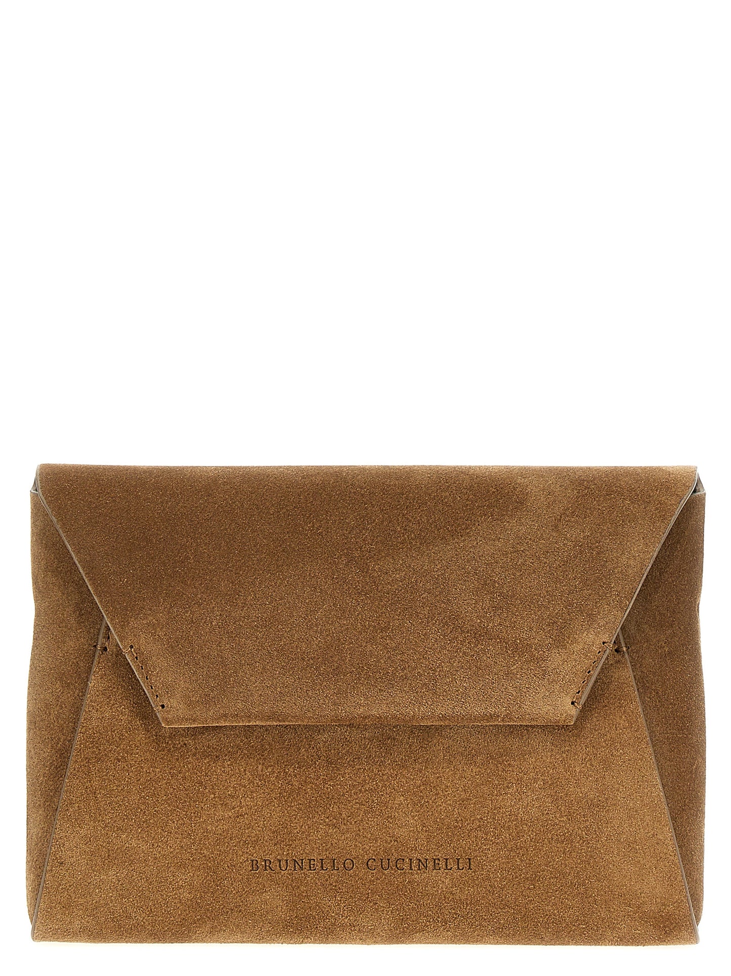 Brunello Cucinelli Braune Kalbsleder-Clutch