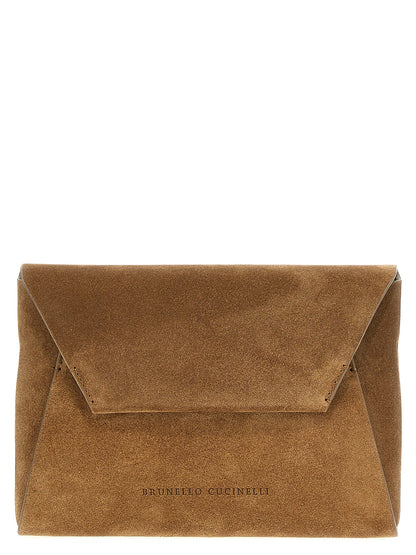 Brunello Cucinelli Braune Kalbsleder-Clutch