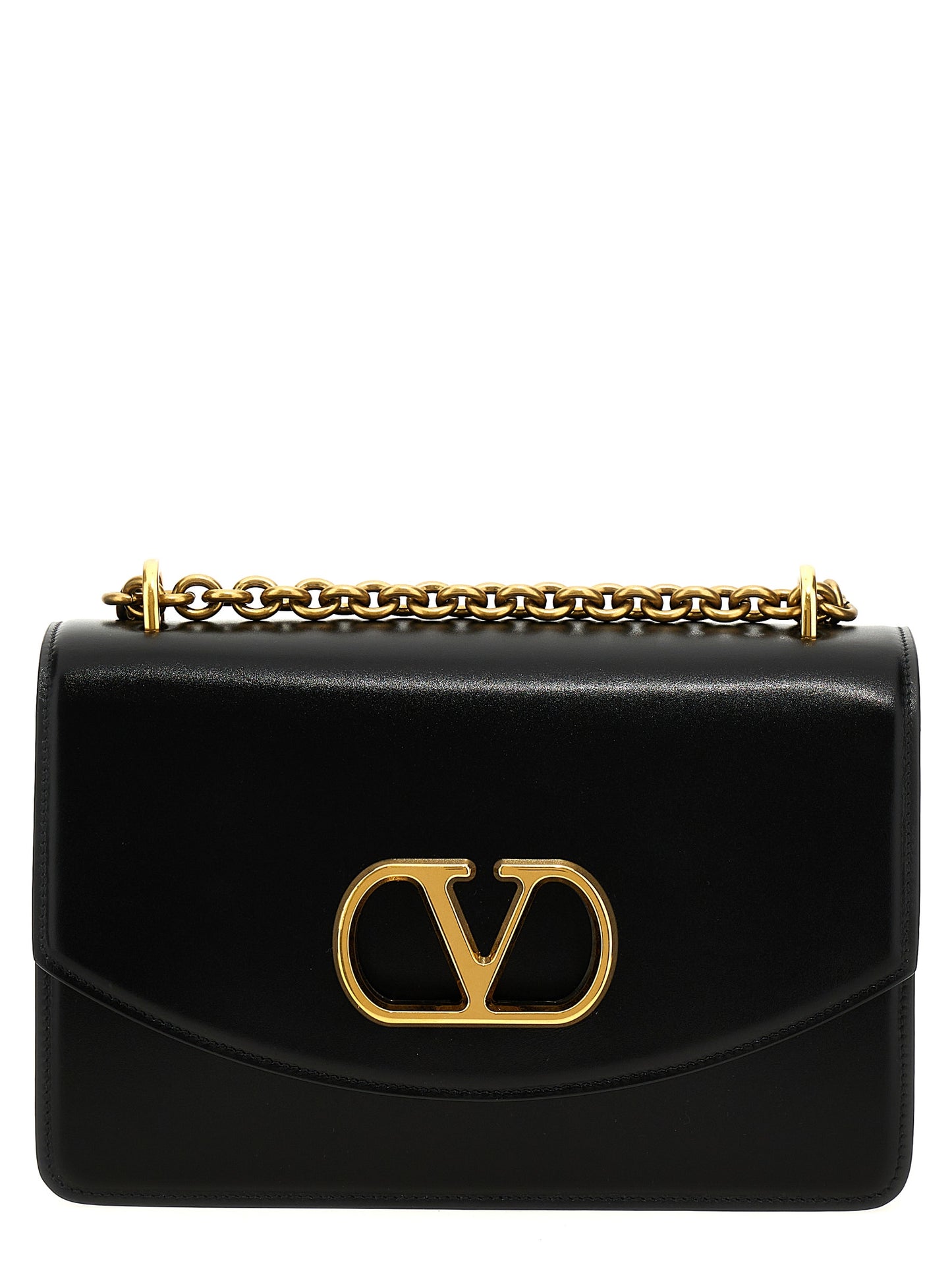 Valentino Garavani Schwarze Kalbsleder-Schultertasche