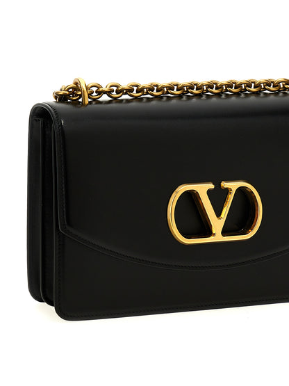 Valentino Garavani Schwarze Kalbsleder-Schultertasche
