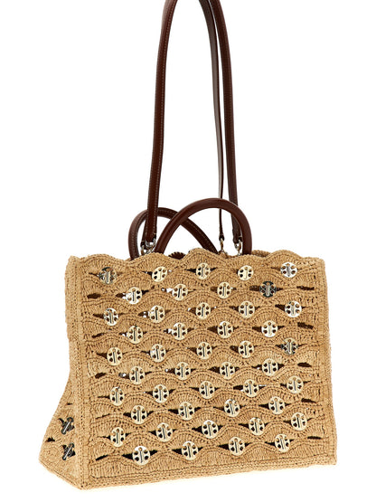 Paco Rabanne Beige Raffia Handtasche