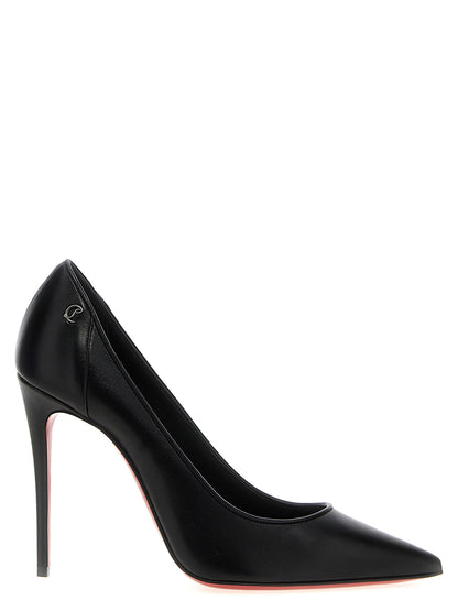 Décolleté con tacco alto Christian Louboutin in pelle nappa nera e vitello