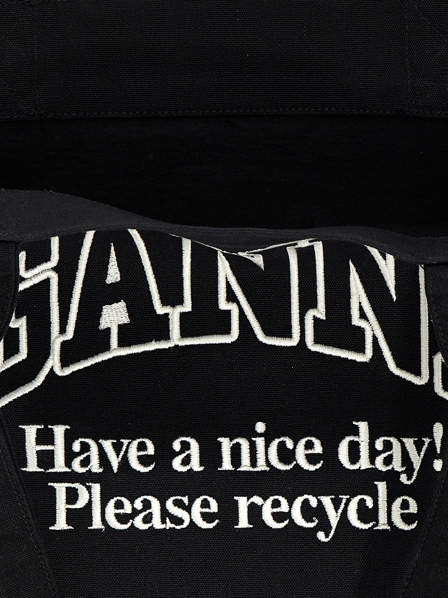 Ganni Zweifarbige Tote Bag aus recycelter Baumwolle