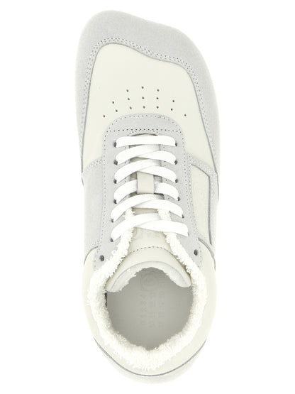 MM6 Maison Margiela Graue Kalbsleder-Sneaker im Athletic-Stil