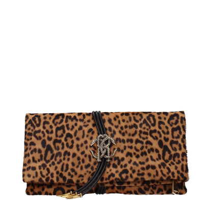 Roberto Cavalli Braune Clutch aus Rosshaar