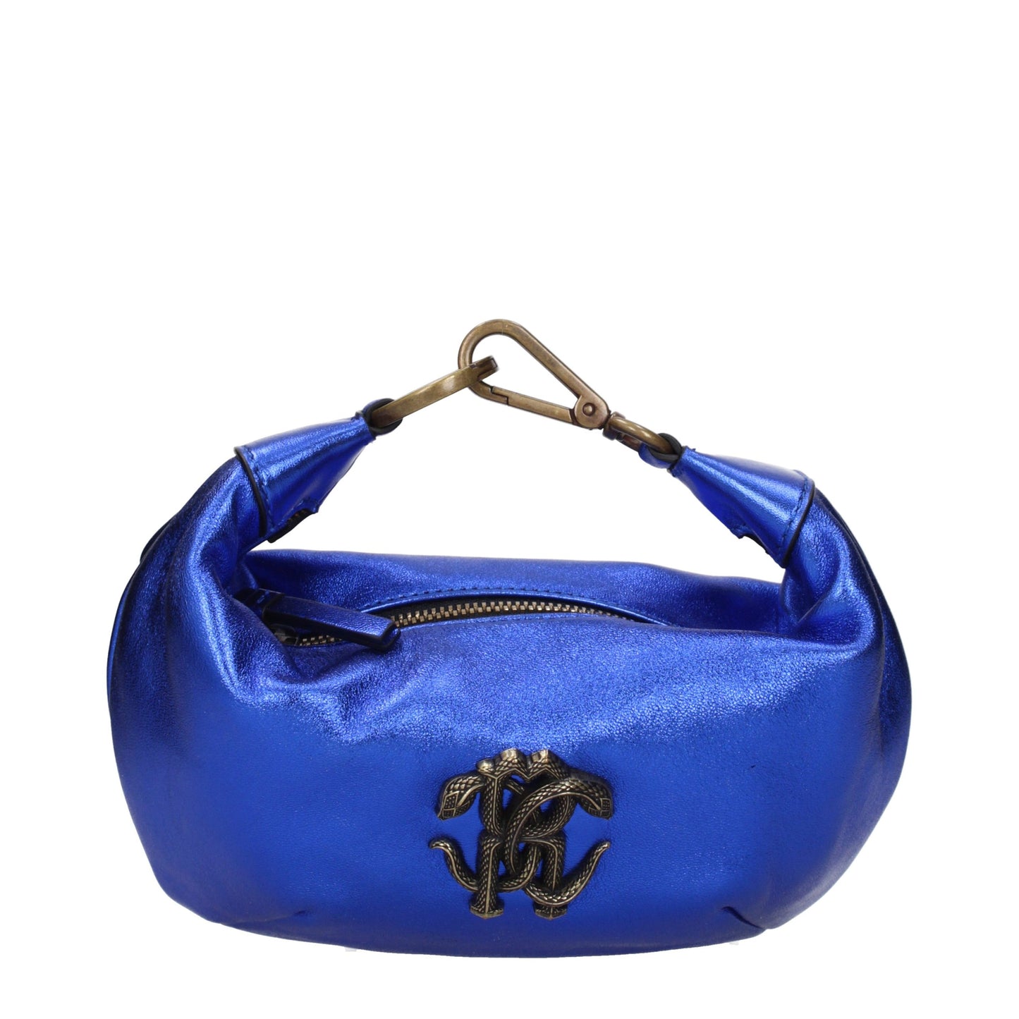 Roberto Cavalli Blaue Lederhandtasche